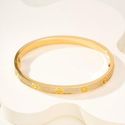 [Clover Jewelry]LOVE BRACELET 4.8MM DIAMOND-PAVED