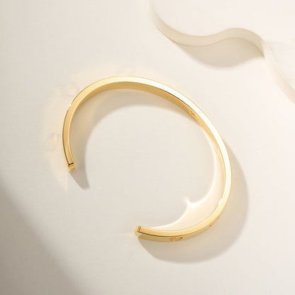 [Clover Jewelry]LOVE BRACELET 6.1MM 1 DIAMOND OPEN CUFF