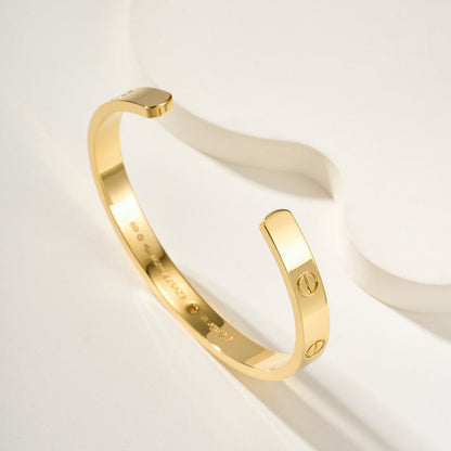 [Clover Jewelry]LOVE BRACELET 6.1MM 1 DIAMOND OPEN CUFF