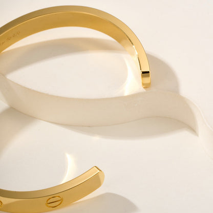 [Clover Jewelry]LOVE BRACELET 6.1MM 1 DIAMOND OPEN CUFF