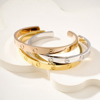 [Clover Jewelry]LOVE BRACELET 6.1MM OPEN CUFF