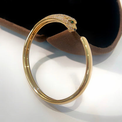 [Clover Jewelry]PANTHERE HALF DIAMOND OPEN BRACELET
