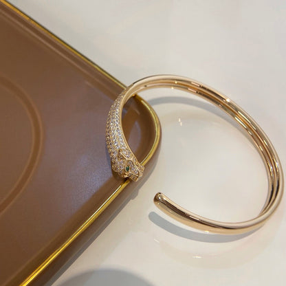 [Clover Jewelry]PANTHERE HALF DIAMOND OPEN BRACELET