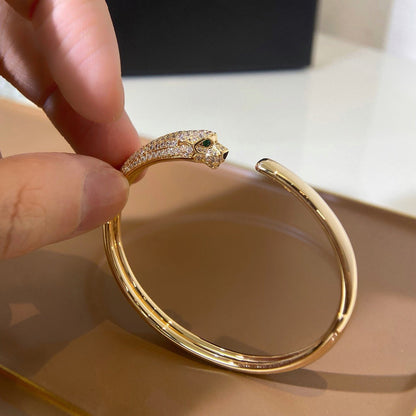[Clover Jewelry]PANTHERE HALF DIAMOND OPEN BRACELET