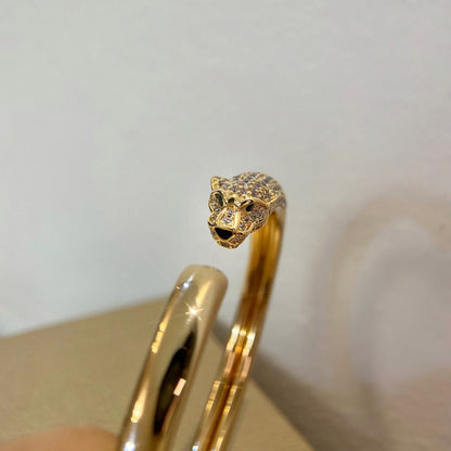 [Clover Jewelry]PANTHERE HALF DIAMOND OPEN BRACELET