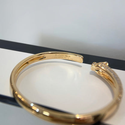 [Clover Jewelry]PANTHERE HALF DIAMOND OPEN BRACELET