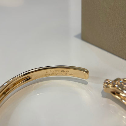 [Clover Jewelry]PANTHERE HALF DIAMOND OPEN BRACELET