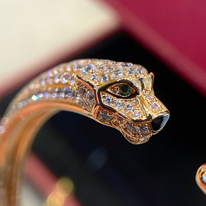 [Clover Jewelry]PANTHERE HALF DIAMOND OPEN BRACELET