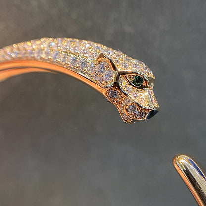 [Clover Jewelry]PANTHERE HALF DIAMOND OPEN BRACELET