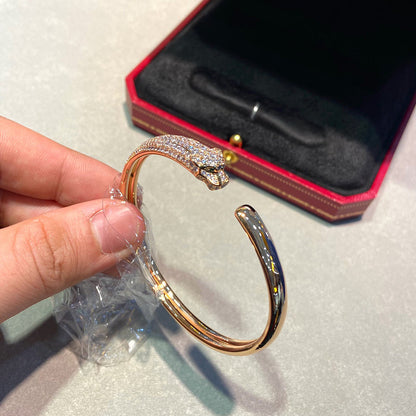 [Clover Jewelry]PANTHERE HALF DIAMOND OPEN BRACELET