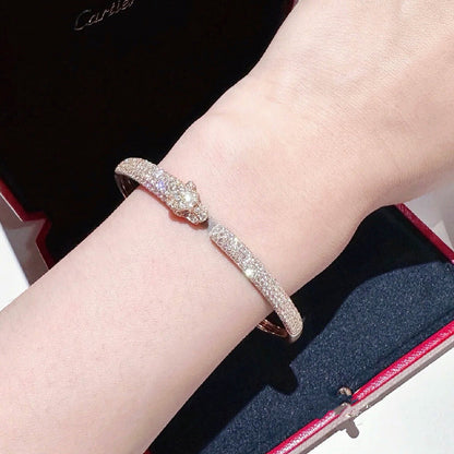 [Clover Jewelry]PANTHERE FULL DIAMOND OPEN BRACELET