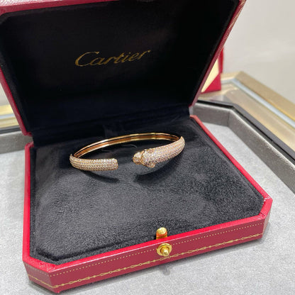 [Clover Jewelry]PANTHERE FULL DIAMOND OPEN BRACELET