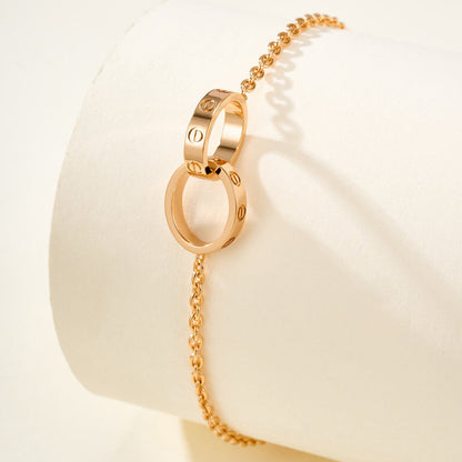 [Clover Jewelry]LOVE BRACELET DOUBLE RING