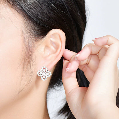 [Clover Jewelry]LOOP EARRINGS FULL MOTIF DIAMOND 16MM