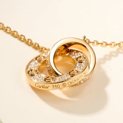 [Clover Jewelry]LOVE DOUBLE RING FULL DIAMOND BRACELET