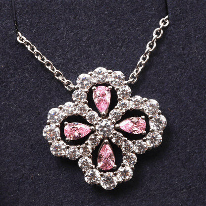 [Clover Jewelry]LOOP NECKLACE FULL MOTIF DIAMOND 16MM MULTIPLE COLORS