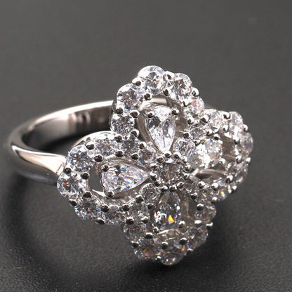 [Clover Jewelry]LOOP RING FULL MOTIF DIAMOND 16MM SILVE