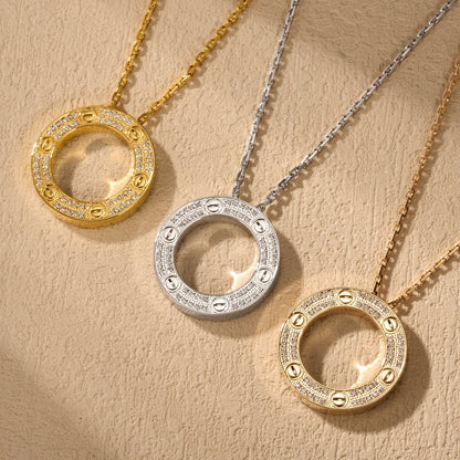 [Clover Jewelry]LOVE NECKLACE 16MM  FULL DIAMOND