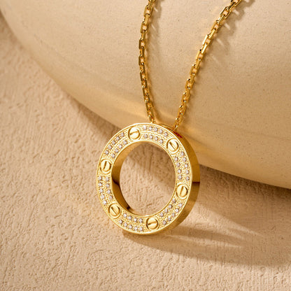 [Clover Jewelry]LOVE NECKLACE 16MM  FULL DIAMOND