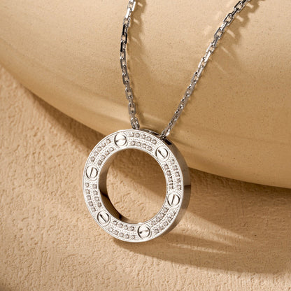[Clover Jewelry]LOVE NECKLACE 16MM  FULL DIAMOND