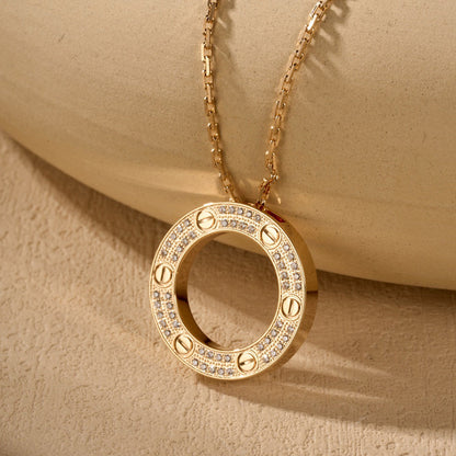[Clover Jewelry]LOVE NECKLACE 16MM  FULL DIAMOND