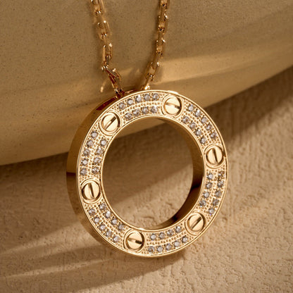 [Clover Jewelry]LOVE NECKLACE 16MM  FULL DIAMOND