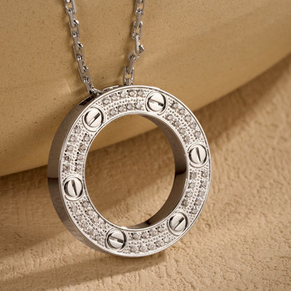 [Clover Jewelry]LOVE NECKLACE 16MM  FULL DIAMOND