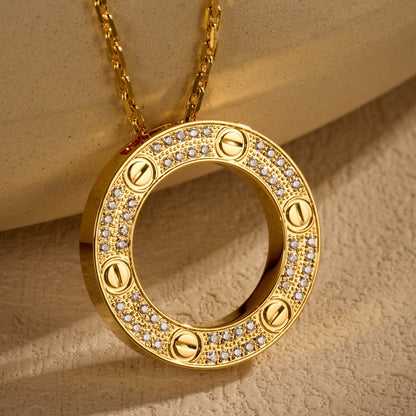 [Clover Jewelry]LOVE NECKLACE 16MM  FULL DIAMOND