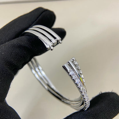 [Clover Jewelry]ETINCELLE HALF-PAVED DIAMOND BRACELET