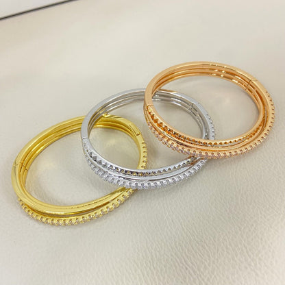 [Clover Jewelry]ETINCELLE HALF-PAVED DIAMOND BRACELET