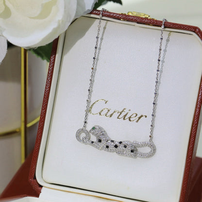 [Clover Jewelry]PANTHERE PAVED DIAMOND NECKLACE