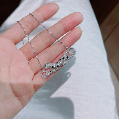[Clover Jewelry]PANTHERE PAVED DIAMOND NECKLACE