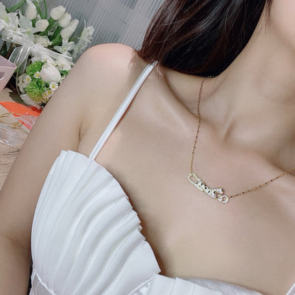 [Clover Jewelry]PANTHERE PAVED DIAMOND NECKLACE