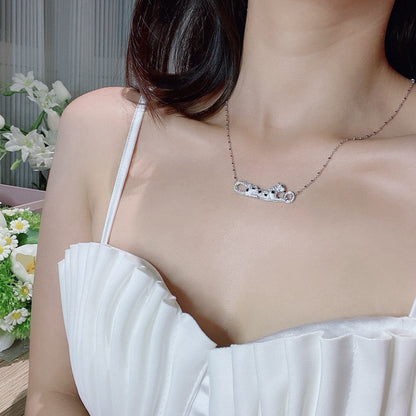 [Clover Jewelry]PANTHERE PAVED DIAMOND NECKLACE