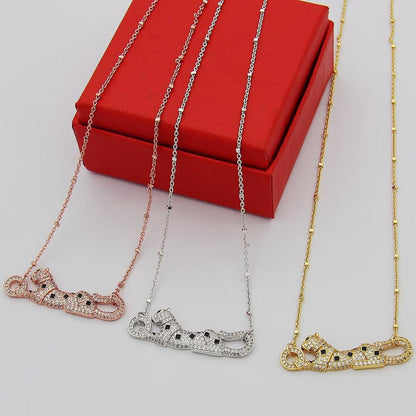 [Clover Jewelry]PANTHERE PAVED DIAMOND NECKLACE