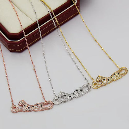 [Clover Jewelry]PANTHERE PAVED DIAMOND NECKLACE