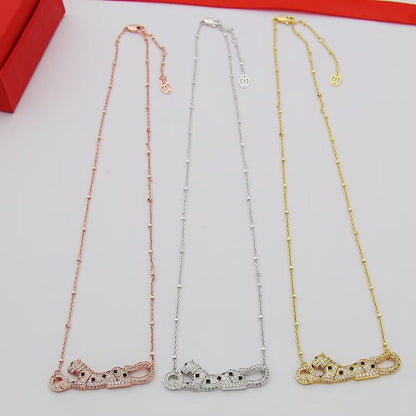 [Clover Jewelry]PANTHERE PAVED DIAMOND NECKLACE