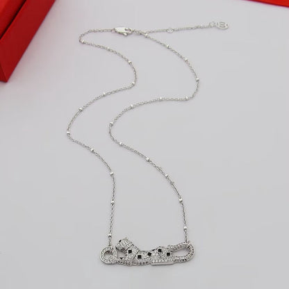 [Clover Jewelry]PANTHERE PAVED DIAMOND NECKLACE