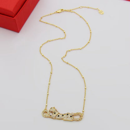 [Clover Jewelry]PANTHERE PAVED DIAMOND NECKLACE