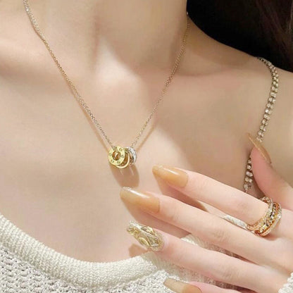 [Clover Jewelry]LOVE 6 DIAMOND PENDANT NECKLACE
