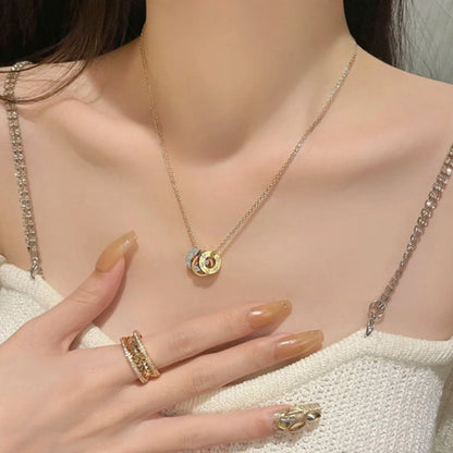 [Clover Jewelry]LOVE 6 DIAMOND PENDANT NECKLACE