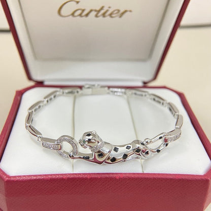 [Clover Jewelry]PANTHERE HALF DIAMOND ON CHAIN BRACELET