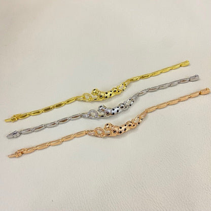 [Clover Jewelry]PANTHERE HALF DIAMOND ON CHAIN BRACELET