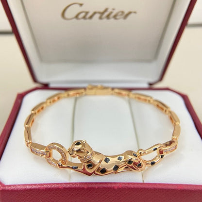 [Clover Jewelry]PANTHERE HALF DIAMOND ON CHAIN BRACELET