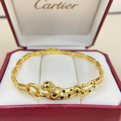 [Clover Jewelry]PANTHERE HALF DIAMOND ON CHAIN BRACELET