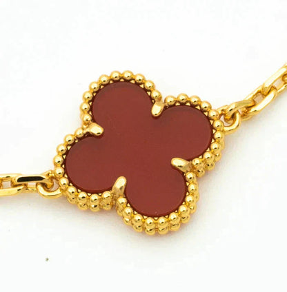 [Clover Jewelry]CLOVER  5 MOTIFS CARNELIAN GOLD BRACELET