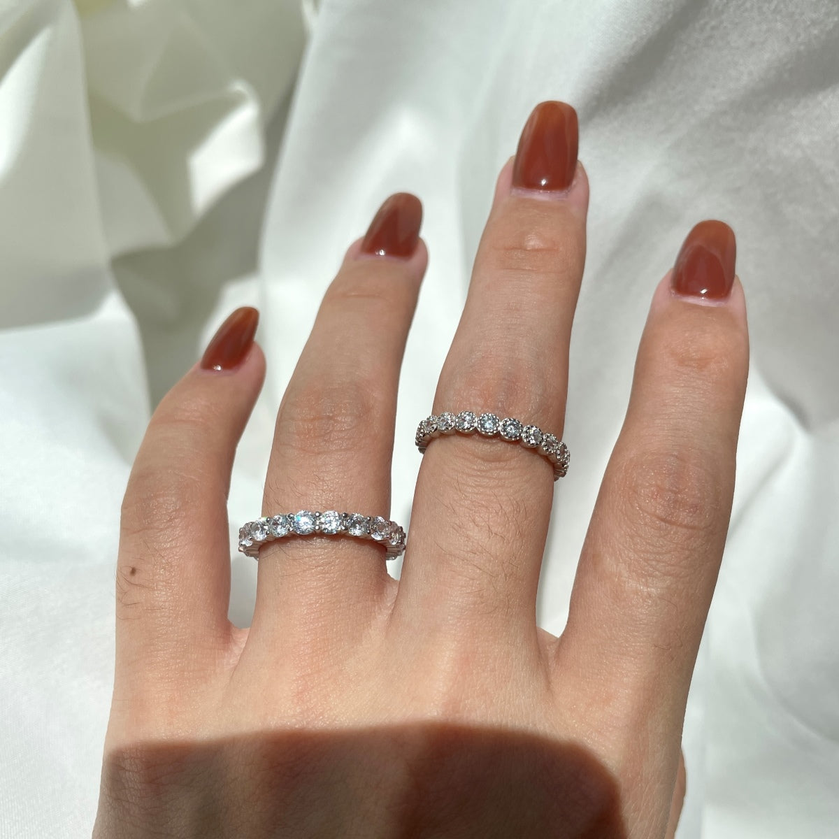 [Clover Jewelry]Sparkling Round Cut Tennis Ring