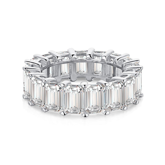 [Clover Jewelry]0.75 Carat Elegant Emerald Cut Tennis Ring