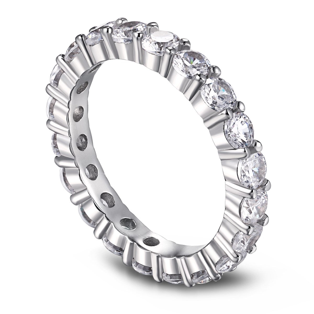 [Clover Jewelry]Sparkling Round Cut Tennis Ring