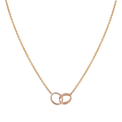 [Clover Jewelry]LOVE NECKLACE DOUBLE RING PINK GOLD